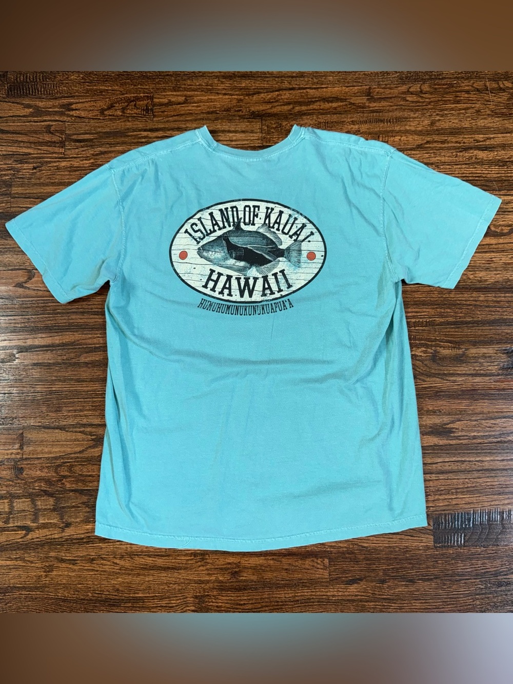 Vintage 90s HAWAII Kauai Rare Fishing Graphic T-shirt Green Size XL